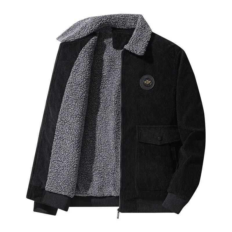 Herren Weiche Cordjacke mit Fleece-Futter Drune
