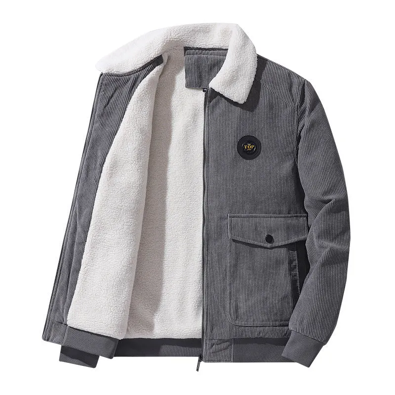 Herren Weiche Cordjacke mit Fleece-Futter Drune