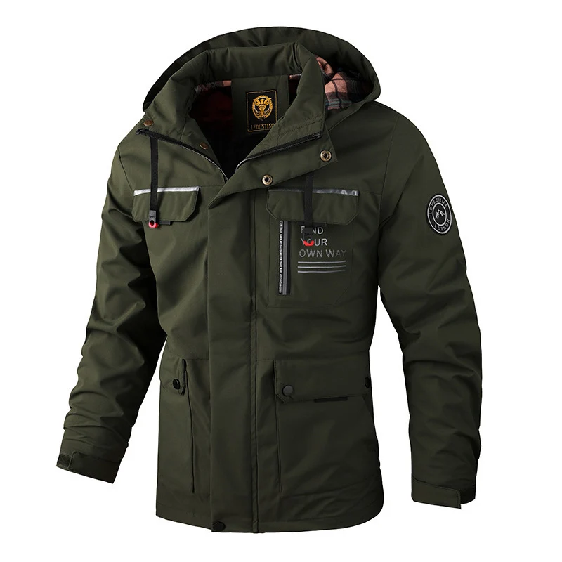 Herren Wasserfeste Outdoor-Jacke mit mehreren Taschen Drune