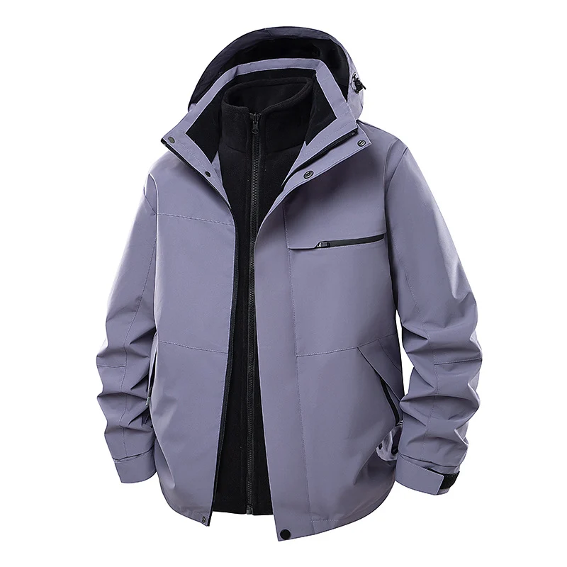Herren Wasserdichte Outdoor-Jacke mit verstellbarer Kapuze Drune
