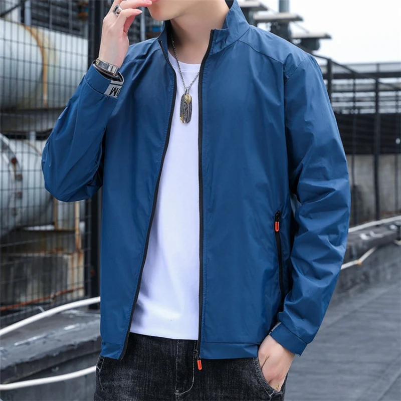 Herren Wasserabweisende Sportjacke mit hohem Kragen Drune