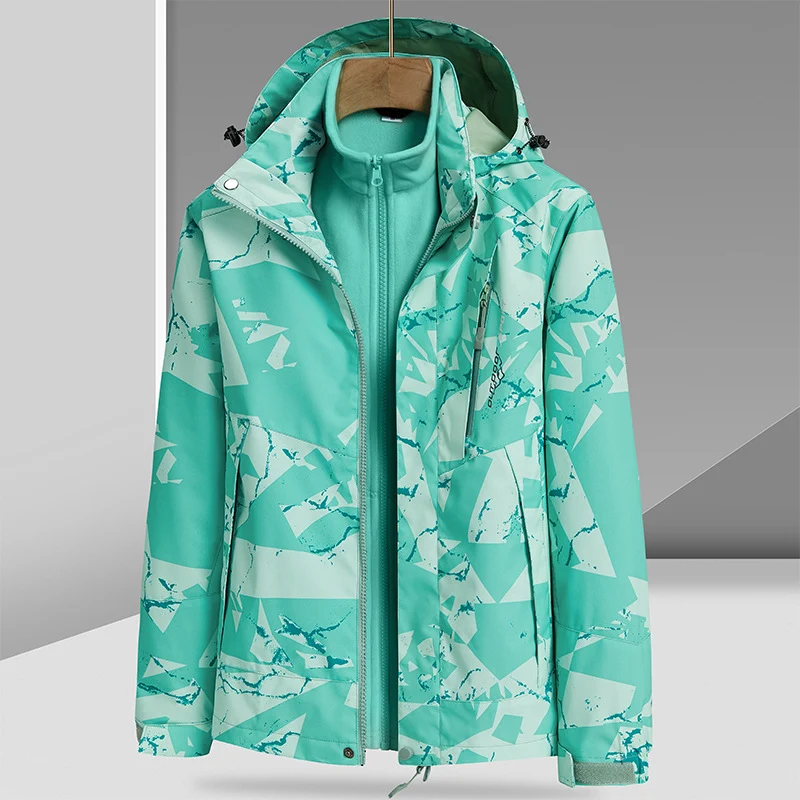 Herren Wasserabweisende Outdoor-Jacke mit integrierter Fleece-Innenjacke Drune
