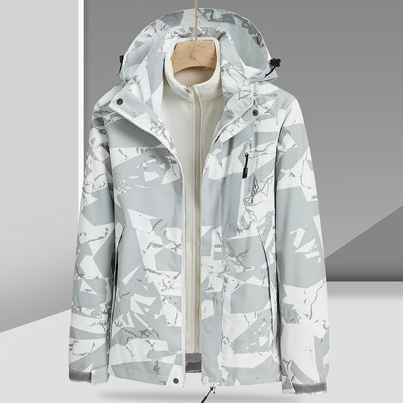 Herren Wasserabweisende Outdoor-Jacke mit integrierter Fleece-Innenjacke Drune