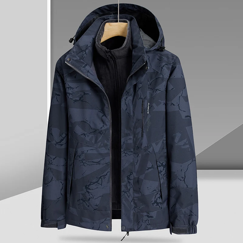 Herren Wasserabweisende Outdoor-Jacke mit integrierter Fleece-Innenjacke Drune