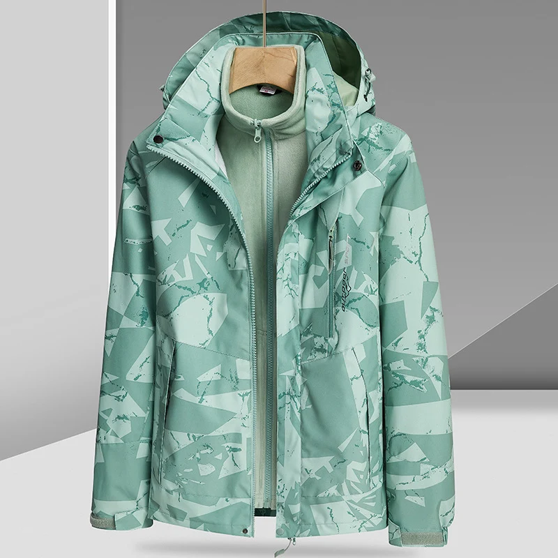 Herren Wasserabweisende Outdoor-Jacke mit integrierter Fleece-Innenjacke Drune