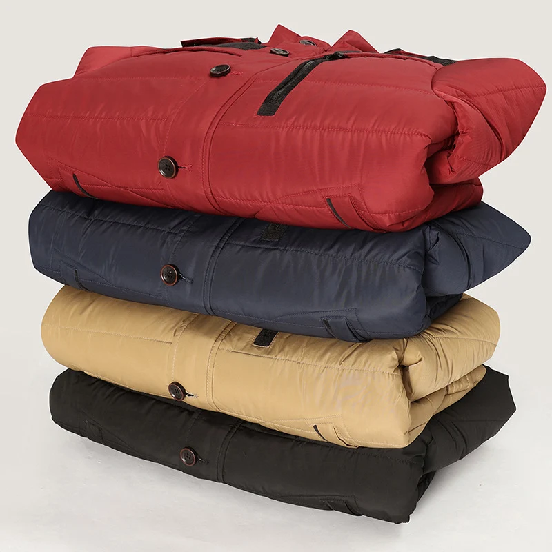 Herren Wärmende Winterjacke mit abnehmbarem Kunstfellkragen Drune