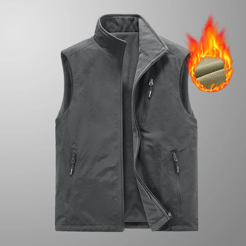 Herren Wärmende Fleece-Jacke ohne Ärmel Drune