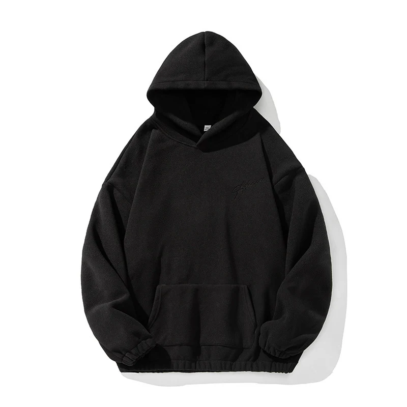 Unisex Schwerer Fleece-Kapuzenpullover im Relaxed-Boxy-Schnitt mit Kängurutasche Drune
