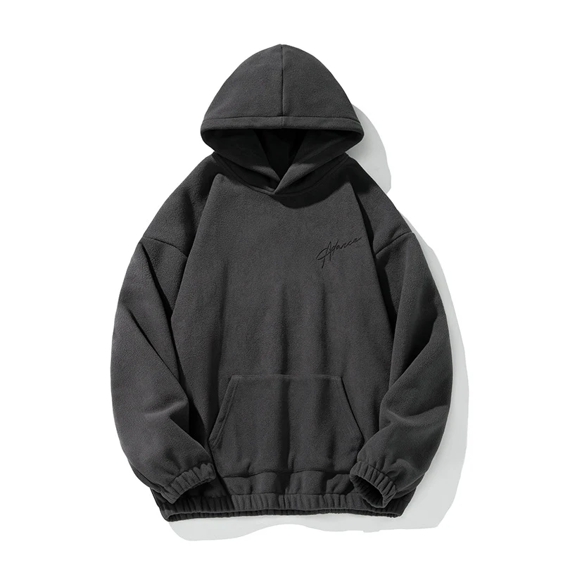 Unisex Schwerer Fleece-Kapuzenpullover im Relaxed-Boxy-Schnitt mit Kängurutasche Drune