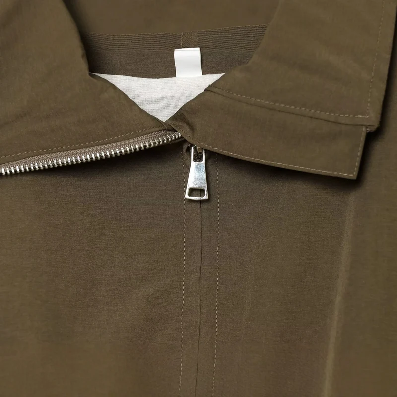 Damen Cropped Boxy-Utility-Jacke mit Reißverschluss und Tunnelzugsaum Drune