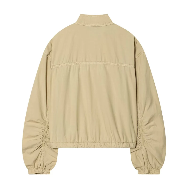 Damen Cropped-Boxy-Utility-Blouson mit Stehkragen und gerafften Ärmeln Drune