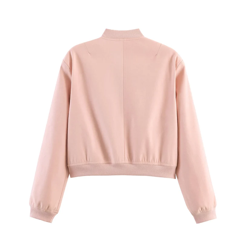 Damen Cropped-Boxy-Übergangsjacke mit großen Pattentaschen und Rippbündchen Drune