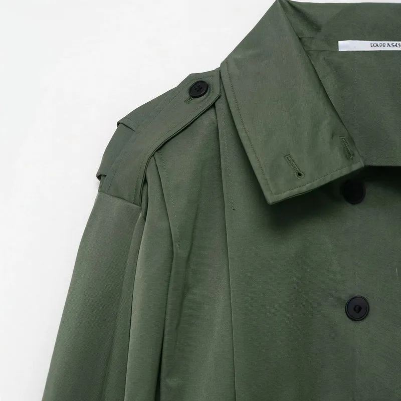 Damen Cropped-Boxy-Trenchjacke im Utility-Look mit Epauletten und weitem Manschettenärmel Drune