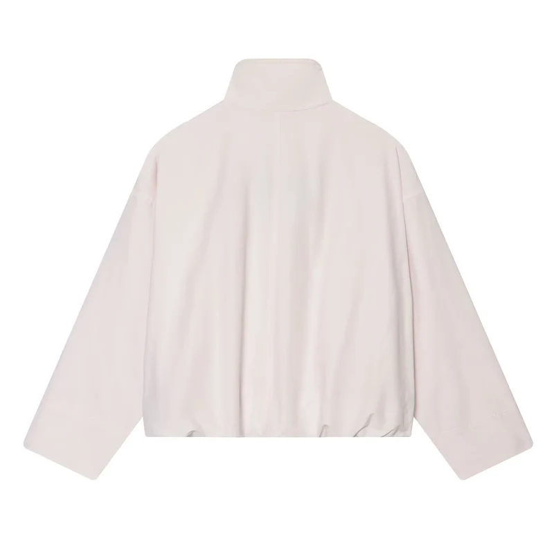 Damen Cropped Boxy-Jacke mit Funnelkragen, Zwei-Wege-Reißverschluss und aufgesetzten Eingrifftaschen Drune