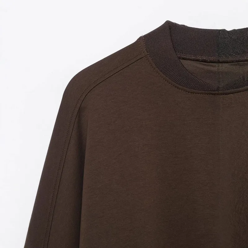 Damen Cropped-Boxy-Bomberjacke mit Zwei-Wege-Reißverschluss und elastischem Bund Drune