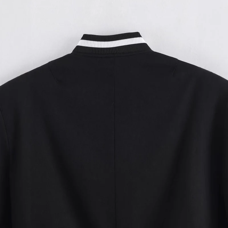 Damen Cropped-Boxy-Bomberjacke mit Rippbündchen und Druckknopfleiste Drune