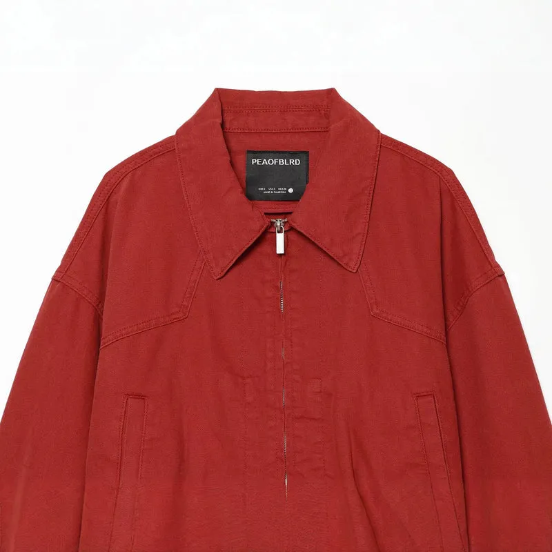 Damen Cropped Boxy‑Bomberjacke mit Hemdkragen, Reißverschluss und elastischem Saum Drune