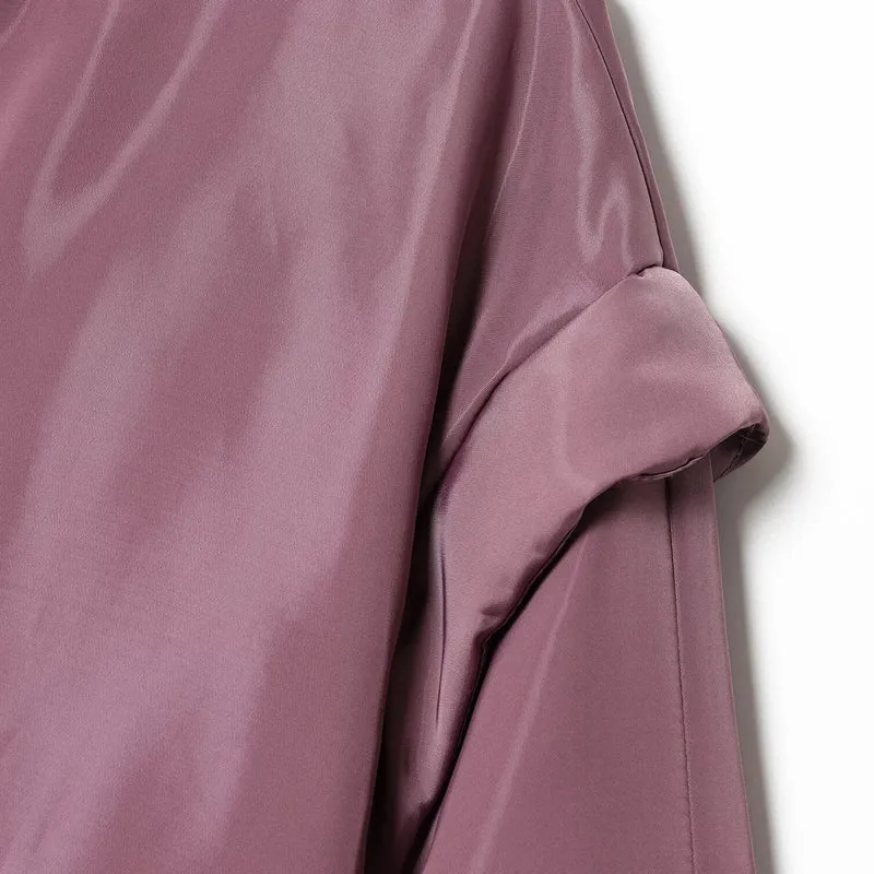 Damen Cropped‑Bomberjacke im Satin‑Look mit Stehkragen und Taillen‑Tunnelzug Drune
