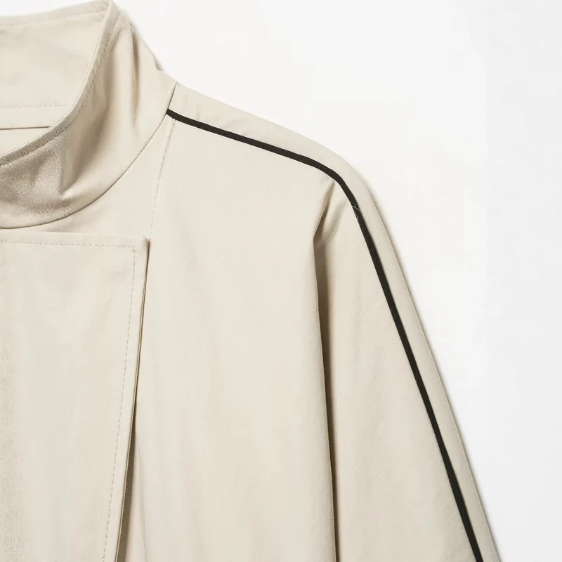 Damen Cropped-Bomberjacke im Boxy‑Schnitt mit Stehkragen, elastischem Saum und Kontrastpaspel Drune