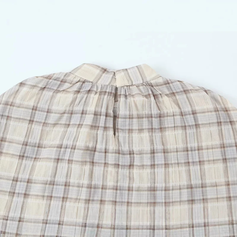 Damen Cropped Blusenoberteil mit Cape-Überwurf und Stehkragen Drune