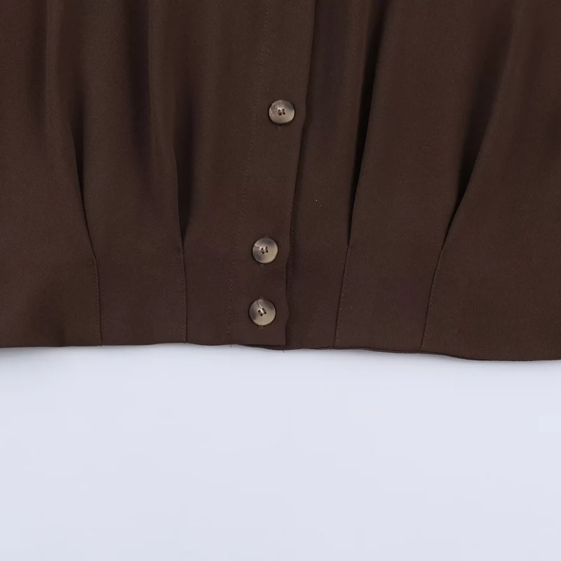 Damen Cropped-Bluse mit Schulterklappen und taillierter Drapierung Drune