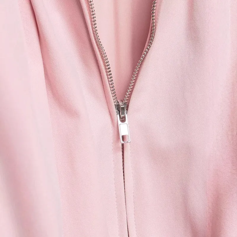 Damen Cropped-Blouson mit Ballonärmeln, Hemdkragen und elastischem Saum Drune