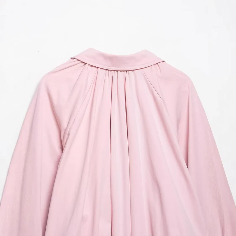 Damen Cropped-Blouson mit Ballonärmeln, Hemdkragen und elastischem Saum Drune