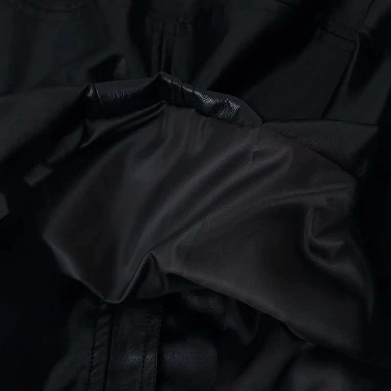 Damen Cropped Blouson in Glattlederoptik mit Rundhalsausschnitt und elastischem Saum Drune