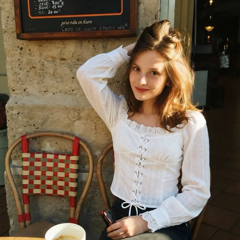 Damen Corsagen-Top im Broderie‑Look mit Schnürung und Puffärmeln Drune