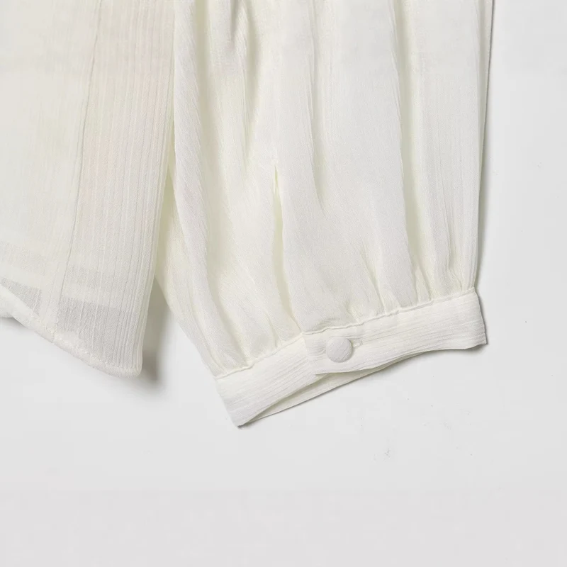 Damen Chiffonbluse mit Rüschen-Detail und plissierter Brustpartie Drune