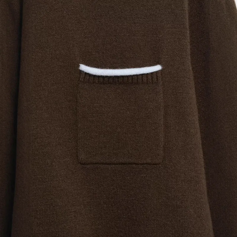 Damen Cardigan mit kontrastfarbener Knopfleiste und zweifarbigen Ärmeln Drune
