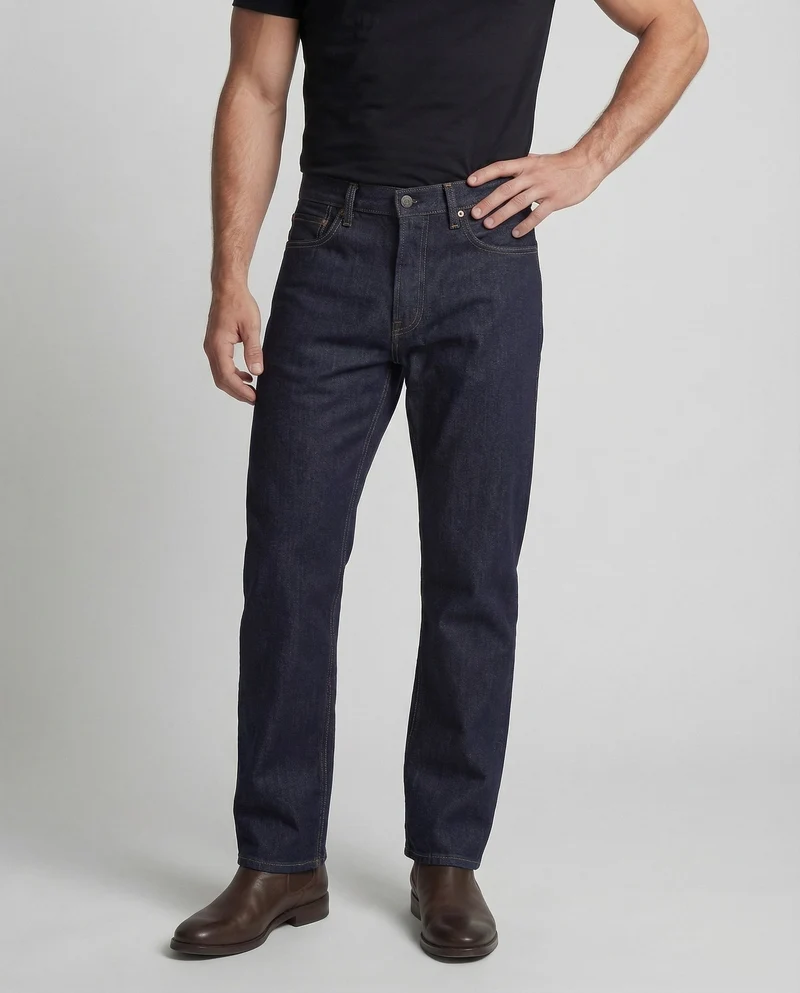 Herren Raw Denim Jeans High Waist
