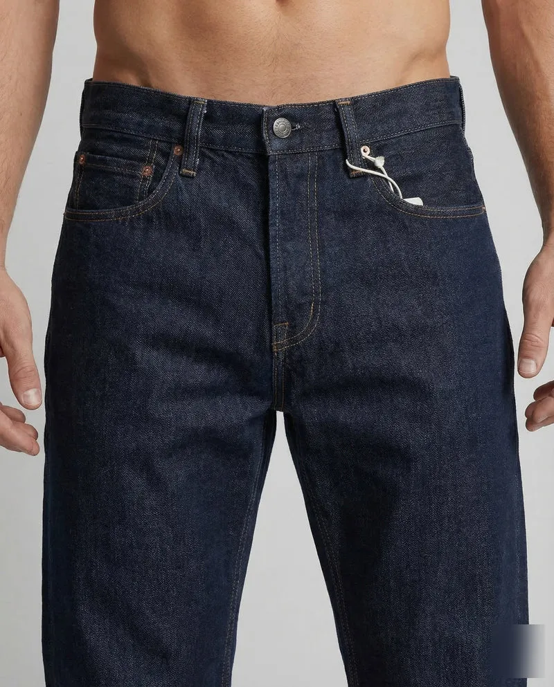 Herren Raw Denim Jeans High Waist
