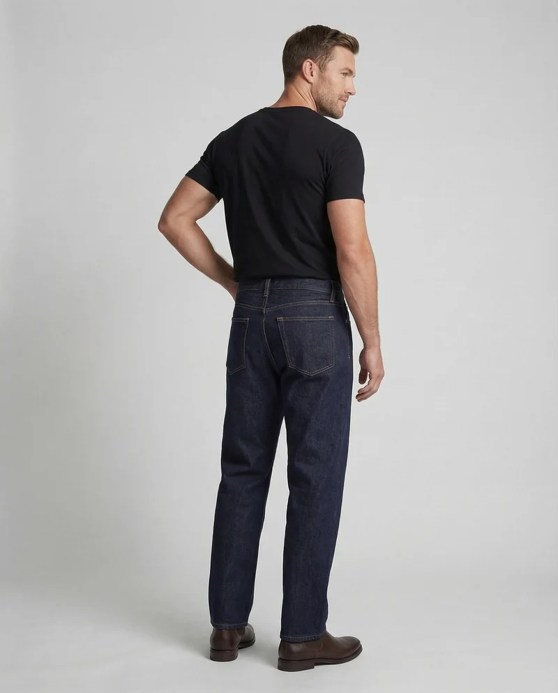Herren Raw Denim Jeans High Waist