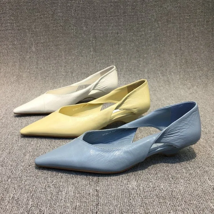 Damen Raffinierte Spitze Ballerinas mit Geschmeidiger Lederoberfläche Drune