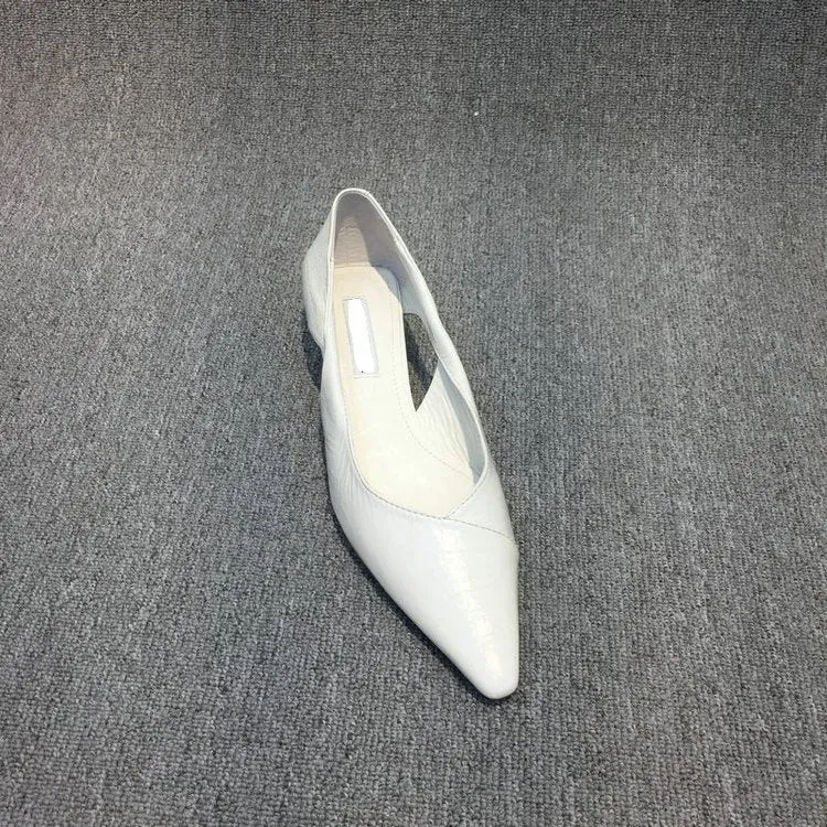 Damen Raffinierte Spitze Ballerinas mit Geschmeidiger Lederoberfläche Drune