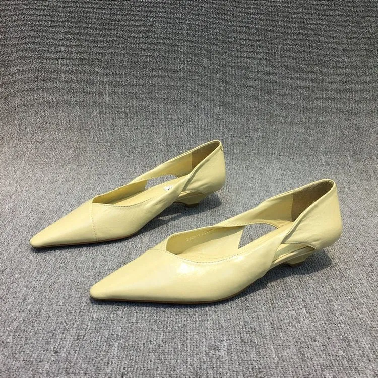 Damen Raffinierte Spitze Ballerinas mit Geschmeidiger Lederoberfläche Drune