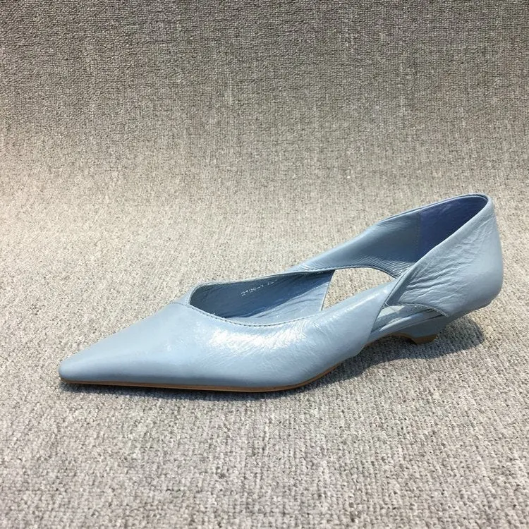 Damen Raffinierte Spitze Ballerinas mit Geschmeidiger Lederoberfläche Drune