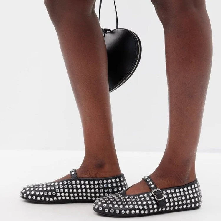 Damen Modische Ballerinas mit Strassverzierungen und komfortablem Fußbett Drune