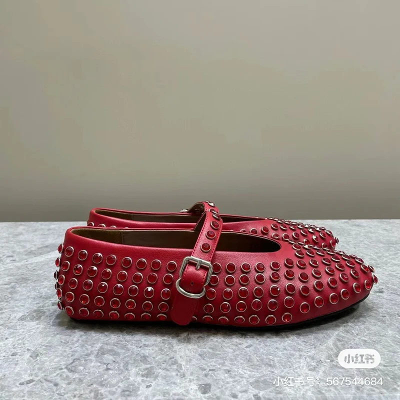 Damen Modische Ballerinas mit Strassverzierungen und komfortablem Fußbett Drune