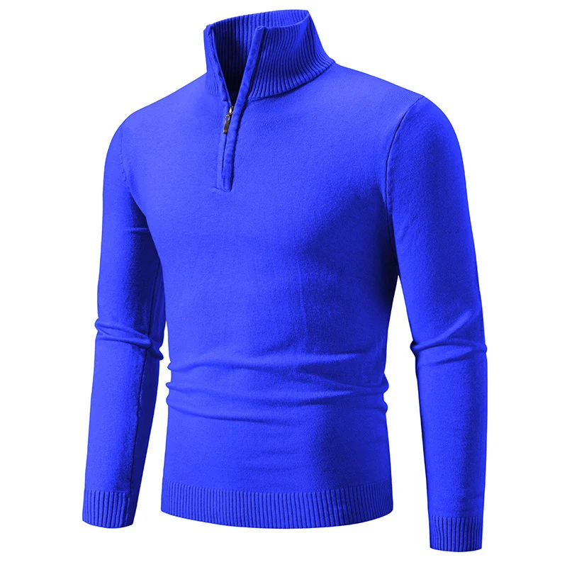 Herren modischer Rollkragenpullover mit Zipper und feiner Strickstruktur Drune