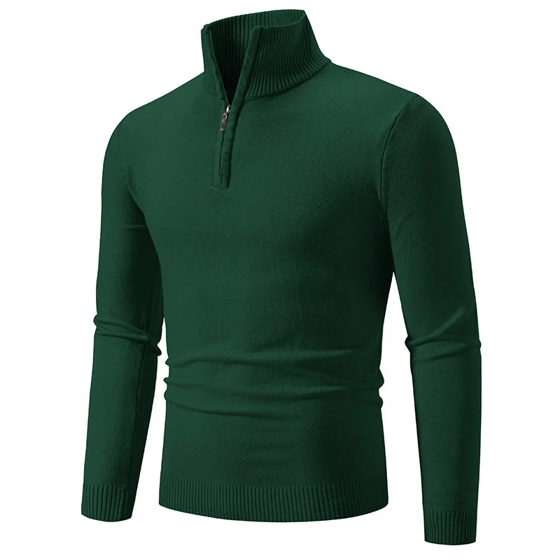 Herren modischer Rollkragenpullover mit Zipper und feiner Strickstruktur Drune