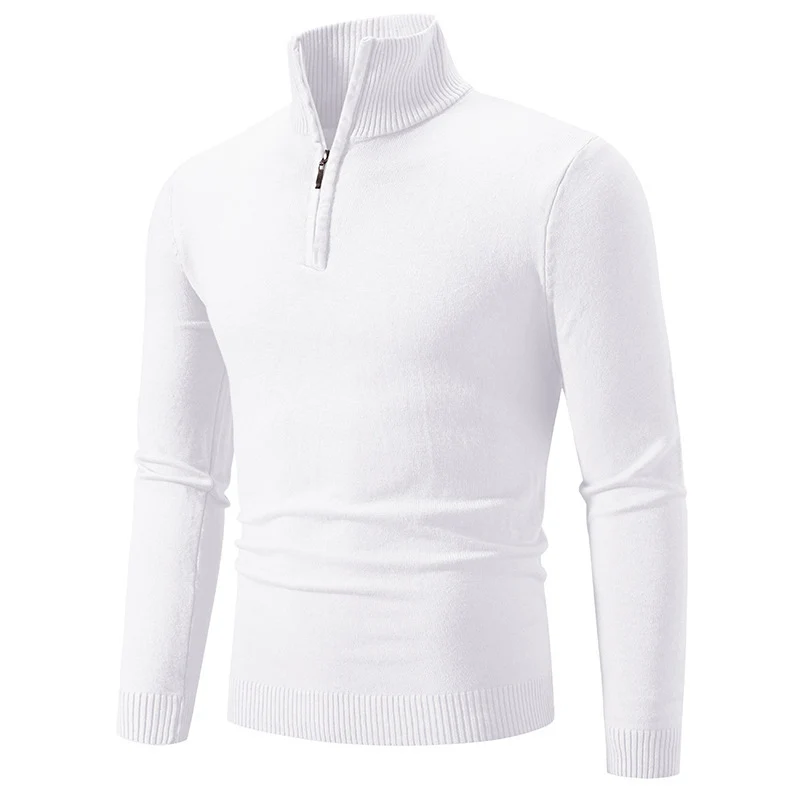 Herren modischer Rollkragenpullover mit Zipper und feiner Strickstruktur Drune