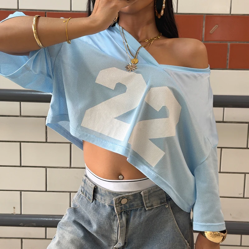 Damen cropped Sportoberteil im lässigen Mesh-Design Drune