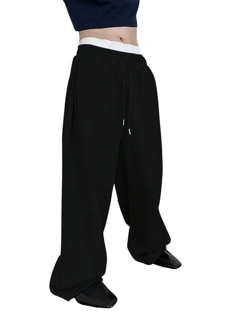Unisex nan lässige Oversize Jogginghose mit elastischem Bund und Kordelzug Drune