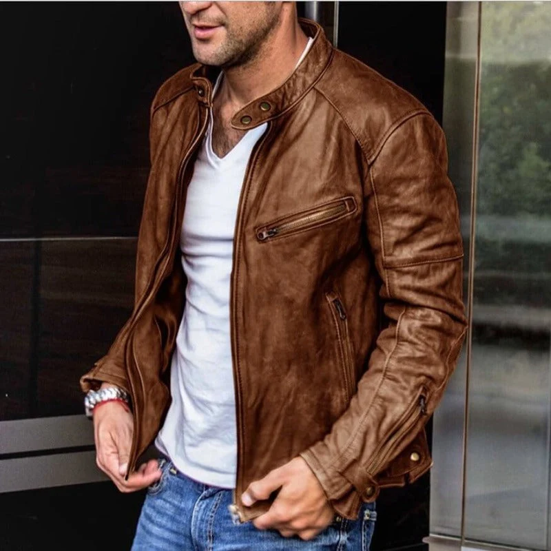 Drune | Wetterfeste, Vielseitige Lederjacke für Männer