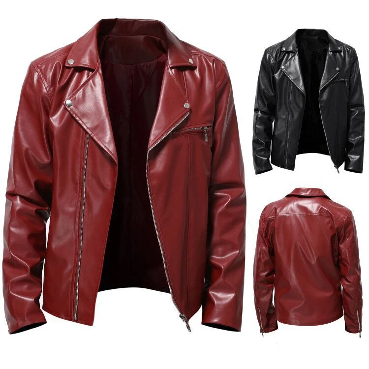 Herren Bikerjacke aus hochwertigem Kunstleder Drune