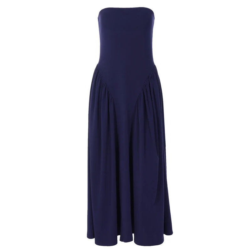 Damen Maxikleid mit schulterfreiem Design und fließendem Schnitt Drune
