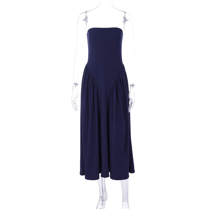 Damen Maxikleid mit schulterfreiem Design und fließendem Schnitt Drune