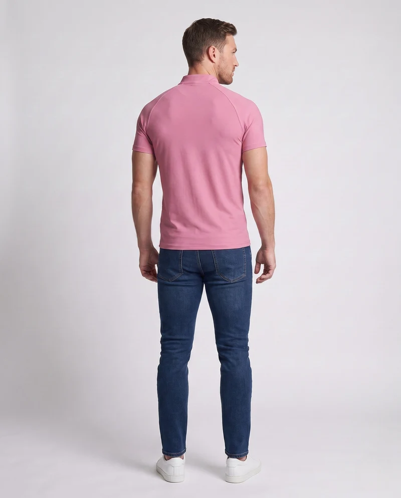 Herren Sportliches Kurzarm Laufshirt mit Reißverschluss und atmungsaktiven Eigenschaften Drune
